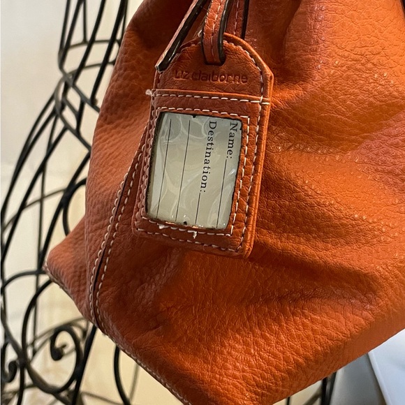 Liz Claiborne Dark Orange 3 pocket Satchel -Never used #H-5 - Picture 3 of 9